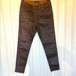 LEATHER COATED Brown Jeans by‎ RALPH LAUREN Womens 4